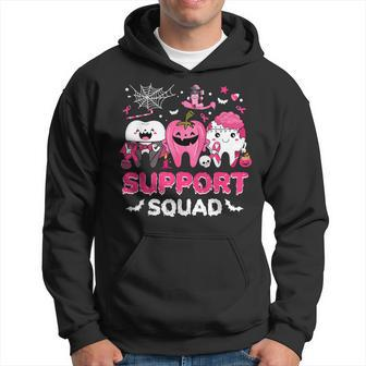 Support Squad Tooth Pumpkin Dental Halloween Breast Cancer Hoodie | Mazezy