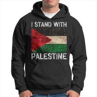 Support I Stand With Palestine Free Palestine Flag Arabic Hoodie - Seseable