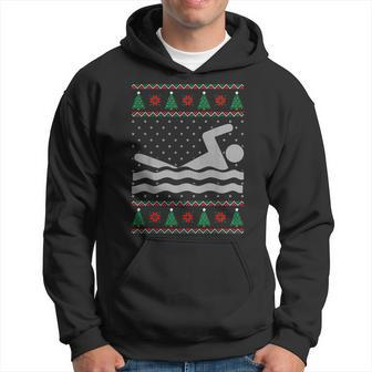 Swimming Ugly Christmas Sweater Hoodie | Mazezy UK