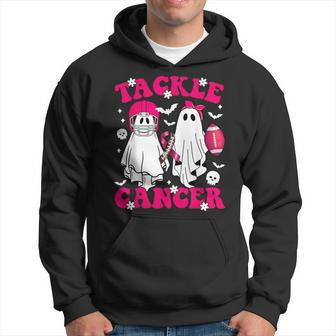 Tackle Breast Cancer Football Ghost Pink Halloween Hoodie | Mazezy