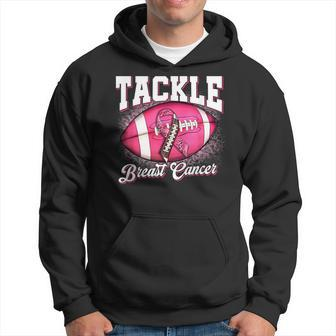 Tackle Football Pink Ribbon Warrior Breast Cancer Awareness Hoodie - Monsterry AU