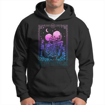 Tarot Card Kissing Skeleton Lovers Skull Bones Horror Goth Tarot Hoodie | Mazezy CA