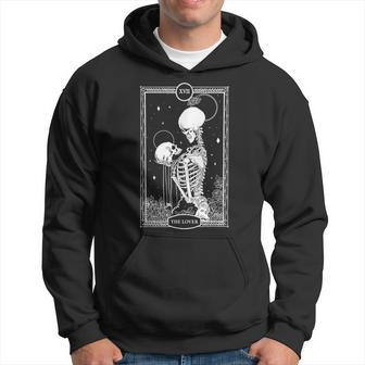 Tarot Card Skull The Lovers Skeleton Love Bones Horror Goth Love Hoodie | Mazezy