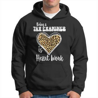 Being A Tax Examiner Is Heart Work Love Leopard V-Day Hoodie | Mazezy