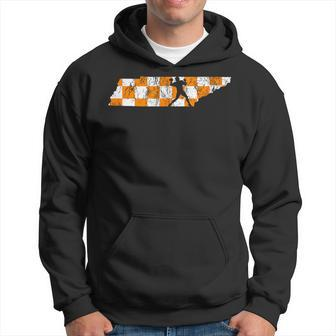 Tennessee State Flag Knoxville Orange Quarterback Outline Hoodie - Seseable