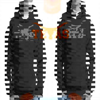 Texas Usa Longhorn Bull America Font Texas Funny Designs Gifts And Merchandise Funny Gifts Hoodie | Mazezy