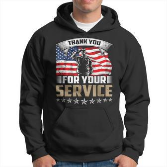 Thank You For Your Service American Flag Veteran Day Hoodie - Seseable