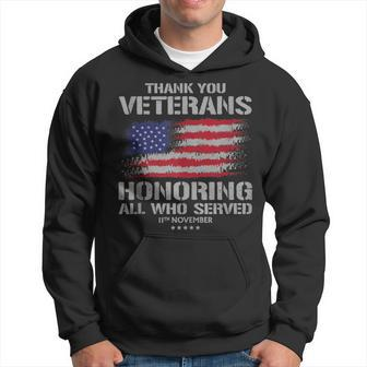 Thank You Veterans Day Honoring All Who Served Us Flag Hoodie - Monsterry UK