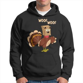 Thanksgiving Dog Fake Dog Woof Thanksgiving Turkey Hoodie - Thegiftio UK