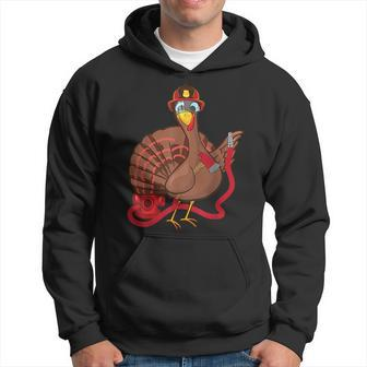 Thanksgiving Firefighter Turkey - Funny Feast Day Gift Hoodie | Mazezy AU