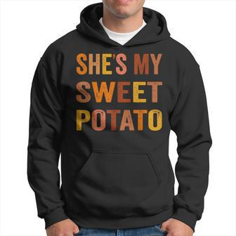 Thanksgiving Matching Couples She's My Sweet Potato I Yam Hoodie - Monsterry UK