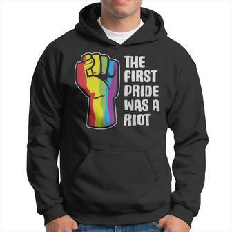 The First Pride Was A Riot Funny Gender Fluid Gift - The First Pride Was A Riot Funny Gender Fluid Gift Hoodie - Monsterry CA