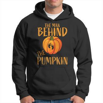 The Man Behind The Pumpkin Halloween Pregnancy Gift Pumpkin Funny Gifts Hoodie | Mazezy