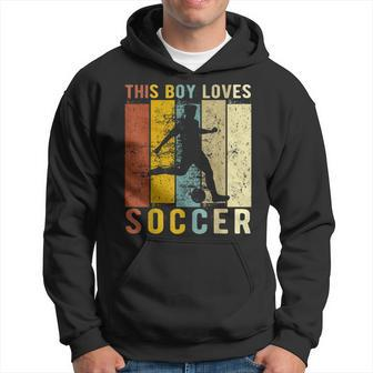 This Boy Loves Soccer Boys Soccer Hoodie - Thegiftio UK