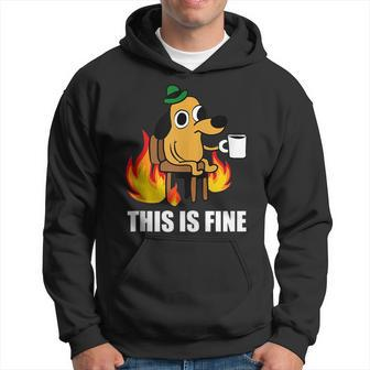 This Is Fine Dog Internet Meme Burning San Francisco San Francisco Funny Gifts Hoodie | Mazezy