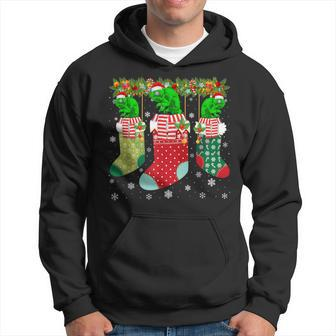 Three Chameleon In Socks Ugly Christmas Sweater Party Hoodie - Monsterry UK
