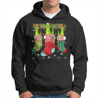 Three Crocodiles In Socks Ugly Christmas Sweater Party Hoodie - Monsterry