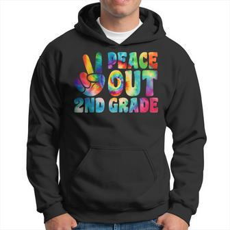 Tie Dye Peace Out Second Grade Cute Last Day Of 2Nd Grade Hoodie | Mazezy