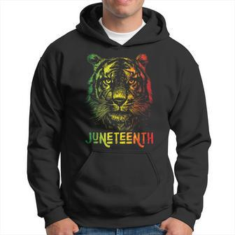 Tiger Junenth Cool Black History African America Flag Hoodie | Mazezy
