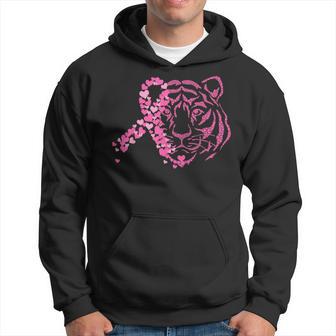 Tiger Pink Ribbon Breast Cancer Awareness Animal Warrior Hoodie - Thegiftio UK
