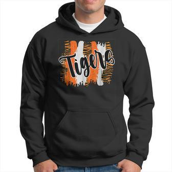 Tigers Swash School Spirit Orange Black Gifts Hoodie - Seseable