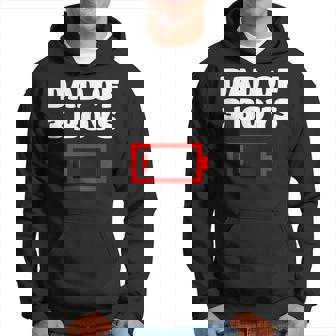 Tired Dad Of 3 Boys Father Of Three Sons Low Battery Hoodie | Mazezy