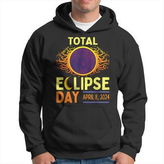 Total Solar Eclipse Day April 8 2024 Retro Sun Eclipse Hoodie - Seseable