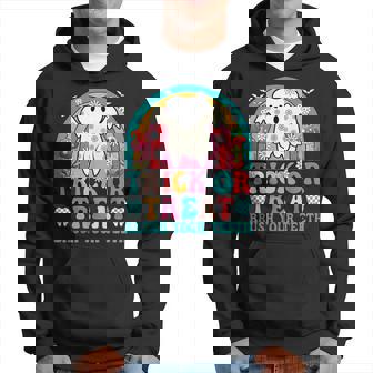 Trick Or Treat Brush Your Th Boo Ghost Halloween Dentist Hoodie | Mazezy