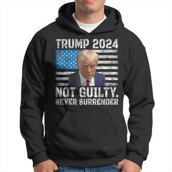 Trump 2024 Shot Never Surrender Us Flag Vintage Hoodie | Mazezy UK
