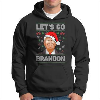 Trump Ugly Christmas Sweater Let's Go Bradon Meme Xmas Hoodie | Mazezy