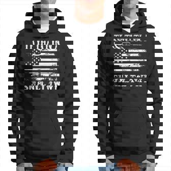 Try That In My Town American Flag Vintage Retro Usa Flag Hoodie - Thegiftio UK