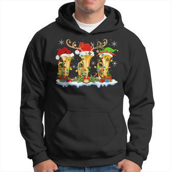 Tuba Music Lover Xmas Lighting Tuba Christmas Hoodie - Thegiftio UK