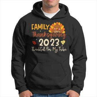 Turkey Family Thanksgiving 2023 Thankful For My Tribe Group Hoodie - Seseable