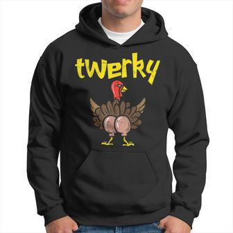 Twerky Turkey Butt Funny Thanksgiving Twerk Dance Pun Gift Gift For Women Hoodie - Thegiftio UK