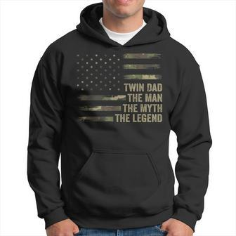 Twin Dad Camo Usa Flag Twin Dad The Man The Myth The Legend Hoodie - Seseable