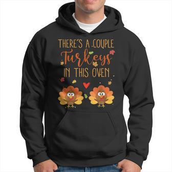 Twin Pregnancy Announcement Baby Reveal Thanksgiving Hoodie | Mazezy