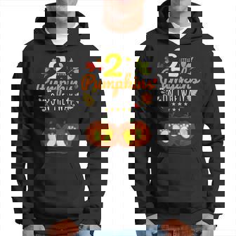 Twins Halloween Pregnancy Cute Twins Pumpkin Pregnant Hoodie | Mazezy