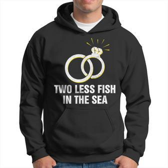 Two Less Fish In The Sea Wedding Pun Bride And Groom Joke Hoodie | Mazezy