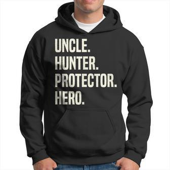Uncle Hunter Protector Hero Uncle Profession Superhero Hoodie | Mazezy