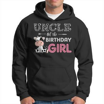Uncle Of The Birthday Girl Farm Cow Uncle Matching Family Hoodie - Thegiftio UK