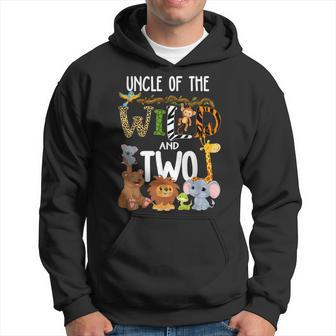 Uncle Of The Wild And Two Zoo Birthday Safari Jungle Animal Hoodie | Mazezy