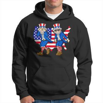 Uncle Sam Griddy 4Th Of July Usa Map Flag Independence Day Hoodie