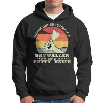 Never Underestimate A Drywall Finisher With Putty Knife Hoodie - Thegiftio UK