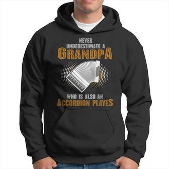 Never Underestimate Grandpa Who Is Also A Accordion Player Hoodie | Mazezy