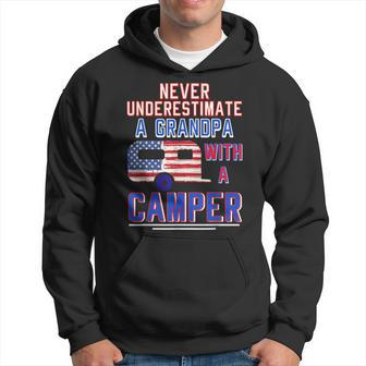Never Underestimate A Grandpa With A Camper Camping Rv Hoodie - Seseable