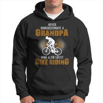 Never Underestimate Grandpa Who Is Also Loves Bike Riding Hoodie | Mazezy