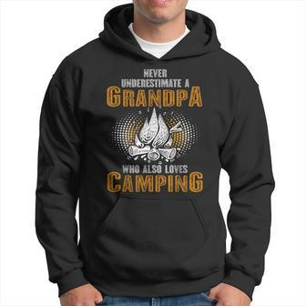 Never Underestimate Grandpa Who Is Also Loves Camping Hoodie | Mazezy