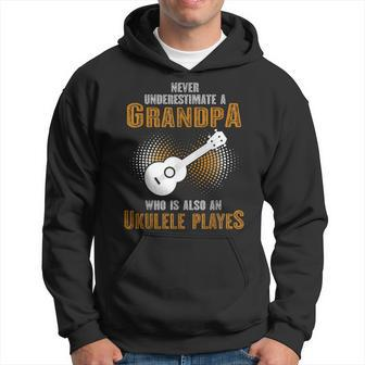 Never Underestimate Grandpa Who Is Also A Ukulele Player Hoodie | Mazezy