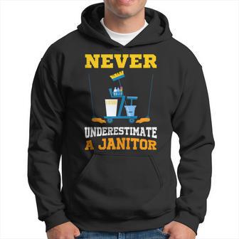 Never Underestimate A Janitor Hoodie | Mazezy