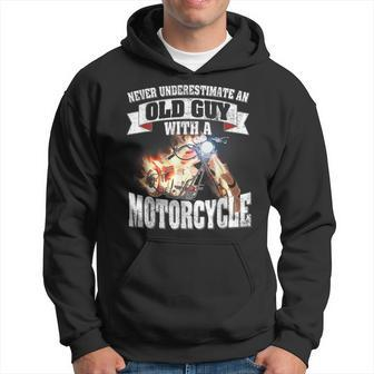 Never Underestimate An Old Guy With A Motorcycle T Hoodie - Seseable